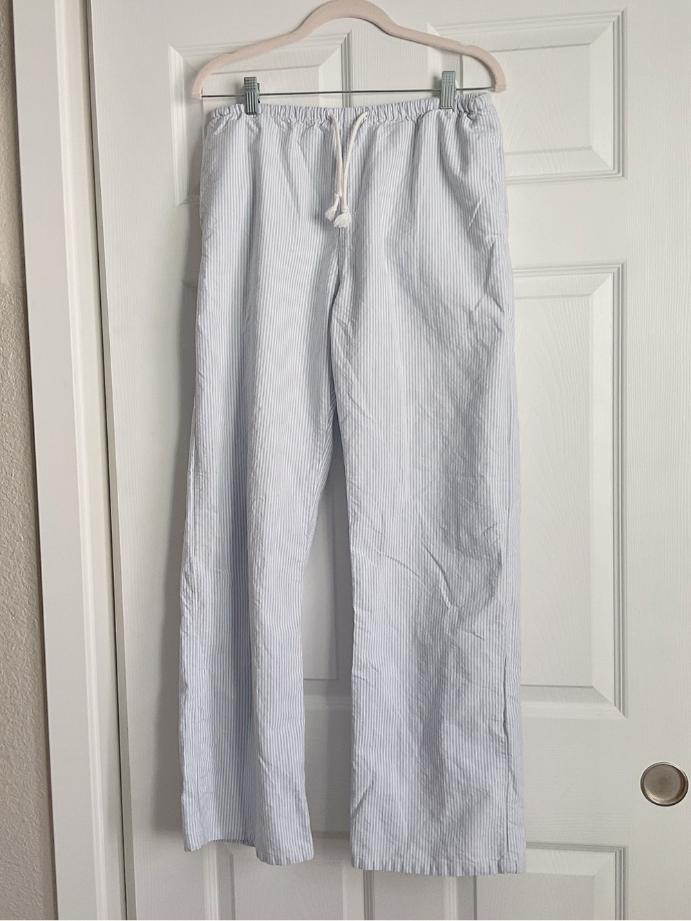 Anastasia Light Blue Pinstripe Drawstring Pants